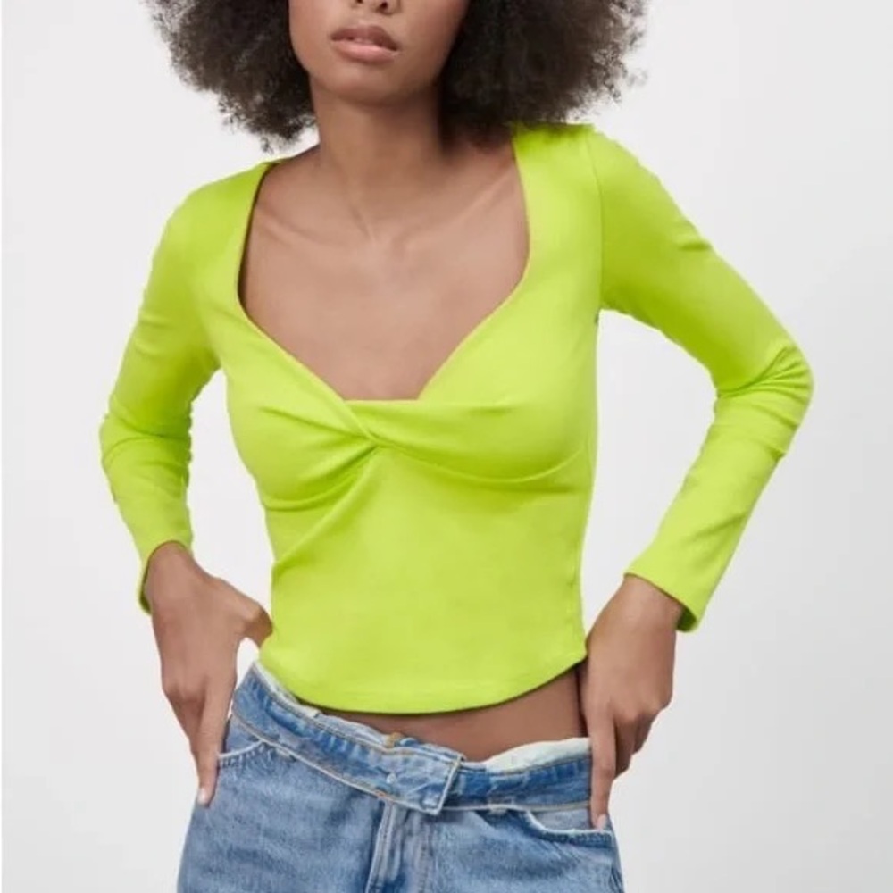 Zara Neon Green Crop Top